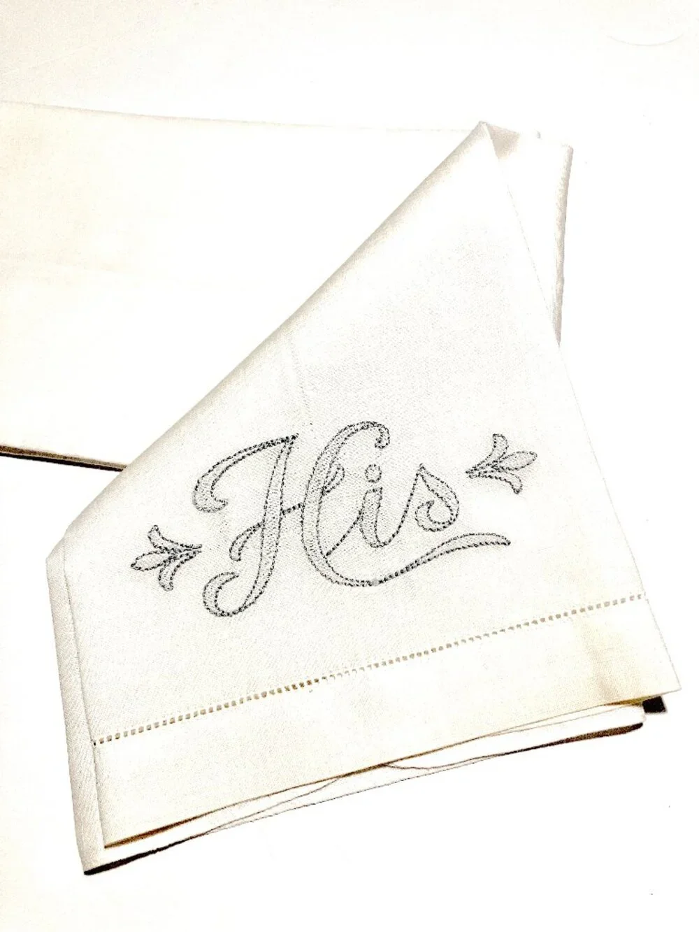 Pair of “His” and “Hers” Vintage Linen Hand Towels